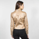 Collarless Real Leather Jacket for Women - Image 12
