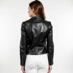 Collarless Real Leather Jacket for Women - Image 5