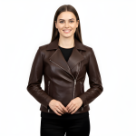 Women's Real Leather Biker Jacket - Image 3