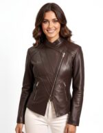 Real Leather Biker Jacket for Women - Image 13
