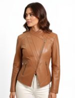 Real Leather Moto Jacket for Women - Image 13