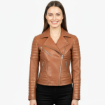 Real Leather Moto Jacket for Women - Image 11