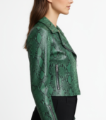 Cropped Real Leather Biker Jacket for Women - Image 23