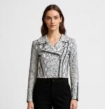 Cropped Real Leather Biker Jacket for Women - Image 18