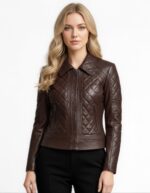 Quilted Real Leather Jacket for Women - Image 4