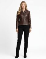 Quilted Real Leather Jacket for Women - Image 7
