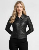 Women's Quilted Real Leather Jacket - Image 5