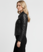 Quilted Real Leather Jacket for Women - Image 2