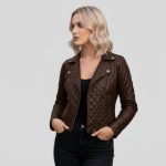 Women's Real Quilted Leather Jacket - Image 9