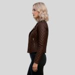 Women's Real Quilted Leather Jacket - Image 10