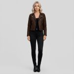 Women's Real Quilted Leather Jacket - Image 12