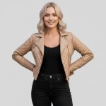 Women's Real Quilted Leather Jacket - Image 19