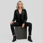 Women's Real Quilted Leather Jacket - Image 7