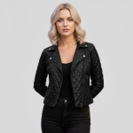 Women's Real Quilted Leather Jacket - Image 8