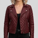 Women's Real Quilted Leather Jacket - Image 15