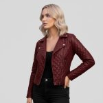 Women's Real Quilted Leather Jacket - Image 16