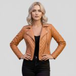 Women's Real Quilted Leather Jacket - Image 4