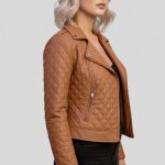 Women's Real Quilted Leather Jacket - Image 3