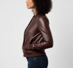 Women's Real Leather Bomber Jacket - Image 6