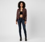 Women's Real Leather Bomber Jacket - Image 7