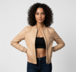 Women's Real Leather Bomber Jacket - Image 14