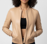 Women's Real Leather Bomber Jacket - Image 16