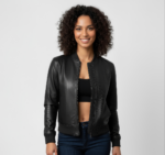Real Leather Bomber Jacket for Women - Sasha - Image 5