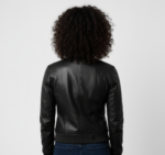 Women's Real Leather Bomber Jacket - Image 2