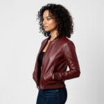 Women's Real Leather Bomber Jacket - Image 12