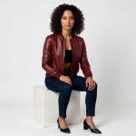 Women's Real Leather Bomber Jacket - Image 13