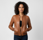 Real Leather Bomber Jacket for Women - Sasha - Image 8