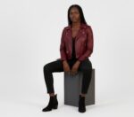 Real Leather Moto Jacket for Women - Image 3