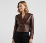 Women's Authentic Leather Blazer - Image 5