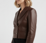 Women's Authentic Leather Blazer - Image 7