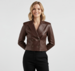 Women's Authentic Leather Blazer - Image 8
