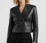 Women's Authentic Leather Blazer - Image 4