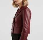 Women's Authentic Leather Blazer - Image 14