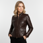 Real Leather Bomber Jacket for Women - Elandra - Image 9