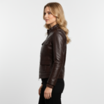 Real Leather Bomber Jacket for Women - Elandra - Image 11