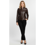 Real Leather Bomber Jacket for Women - Elandra - Image 12