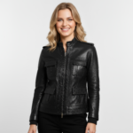 Real Leather Bomber Jacket for Women - Elandra - Image 4