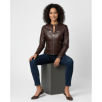 Women's Real Leather Cafe Racer Jacket - Lauren - Image 11