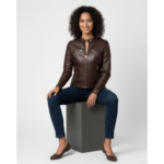 Real Leather Racer Jacket for Women - Image 4