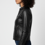Women's Real Leather Cafe Racer Jacket - Lauren - Image 6