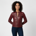 Women's Real Leather Cafe Racer Jacket - Lauren - Image 17
