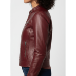 Women's Real Leather Cafe Racer Jacket - Lauren - Image 16
