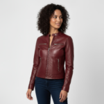 Women's Real Leather Cafe Racer Jacket - Lauren - Image 15