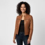 Women's Real Leather Cafe Racer Jacket - Lauren - Image 12