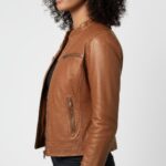 Women's Real Leather Cafe Racer Jacket - Lauren - Image 13