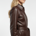 Real Leather Trench Coat for Women - Image 8